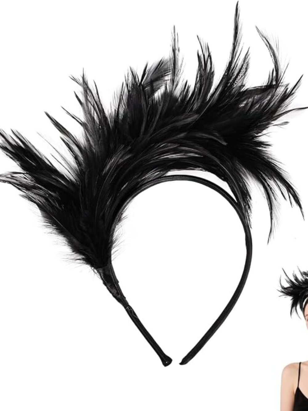 Feather Headband for Women Feather Fascinator Headband Cocktail Wedding Party